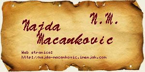 Najda Macanković vizit kartica